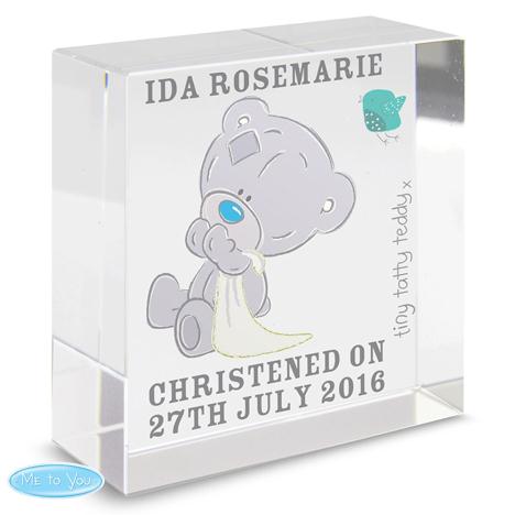 Personalised Tiny Tatty Teddy Medium Crystal Block £17.99